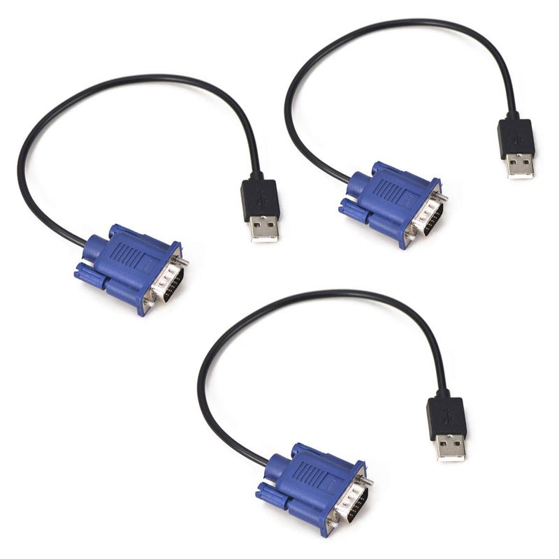EVanlak USB-VGA Dummy Plug Headless Ghost Functionally Stable Dummy Plug Conductive Performancevga Headless RGB Display Emulator Operating System Boot and Load Resolutions up to 1080p@60Hz-3pack - Image 1